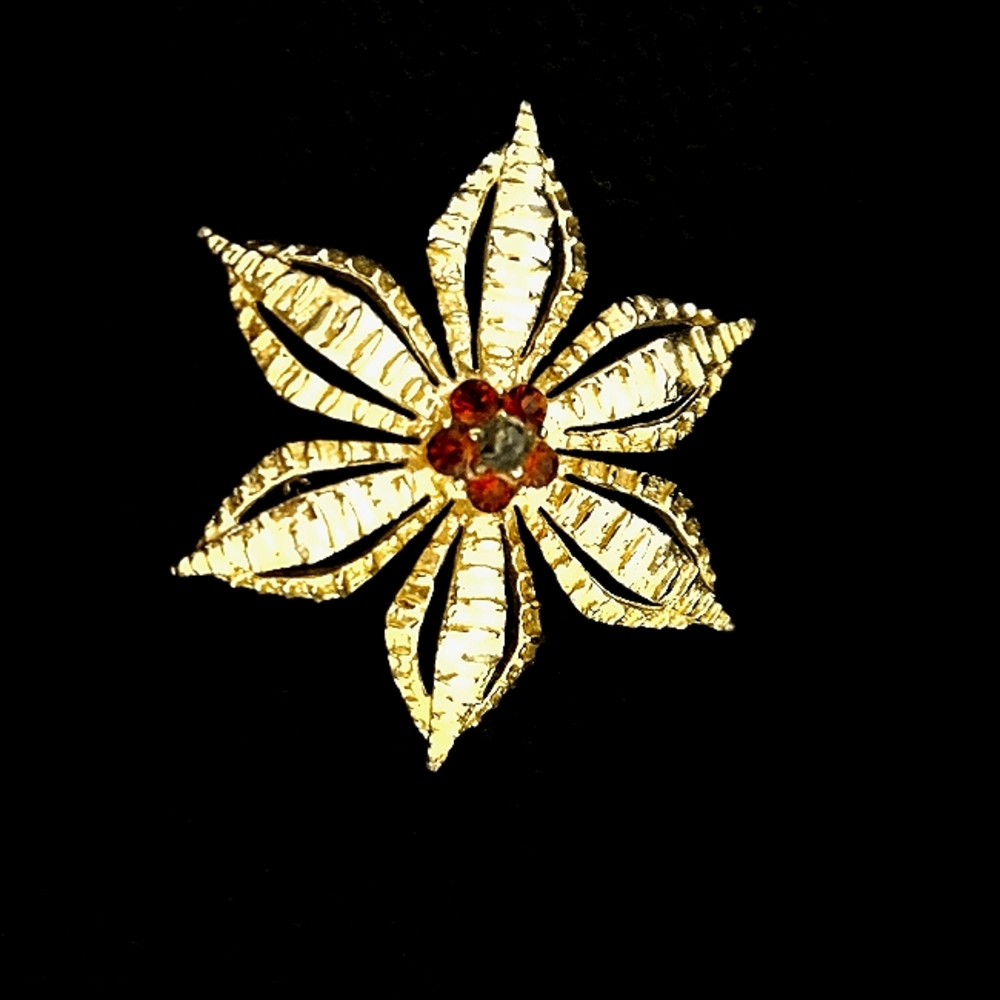 Mid Century Poinsettia Brooch